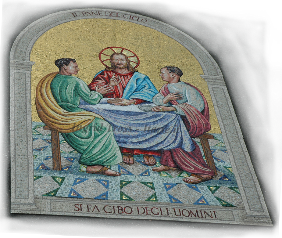 Mosaico Cena in Emmaus - Prospettiva