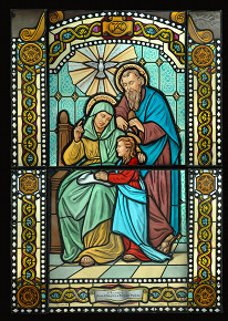 Vetrata San Gioacchino, Sant'Anna e Maria Bambina